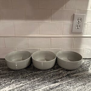Crate & Barrel Aaron Probyn HUE Light Gray 6” Cereal Bowl All Purpose - Set Of 3